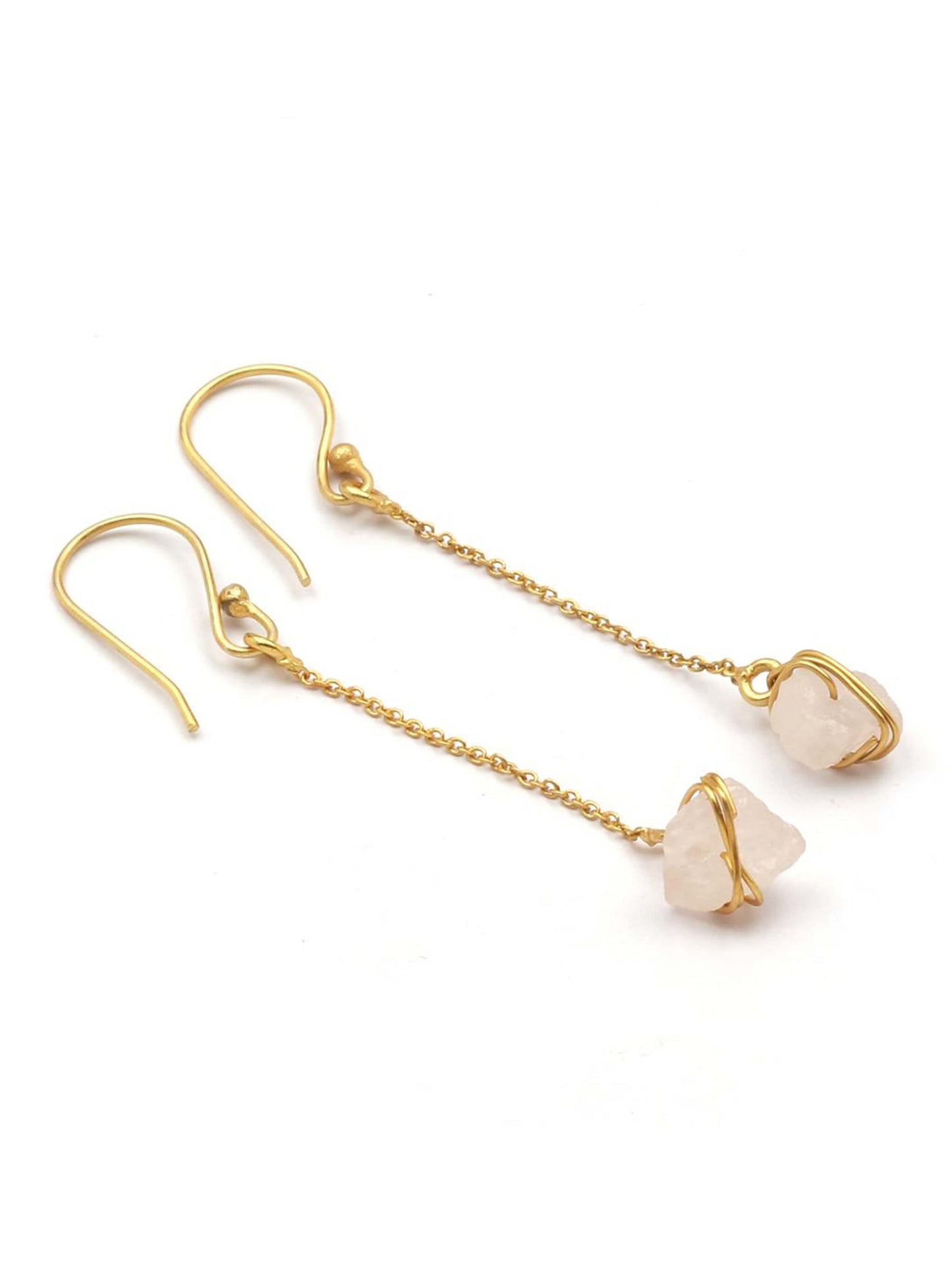 Ek Chain Pink Stone Drop Earrings - Shop Charlies Interiors
