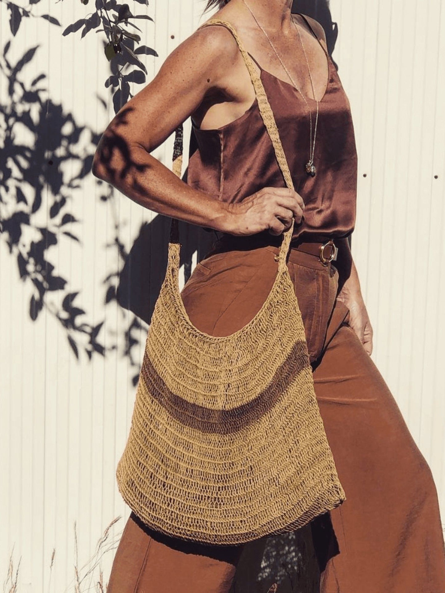 Woven Shoulder Tote Boho Bag by Bek+Meri - Shop Charlies Interiors