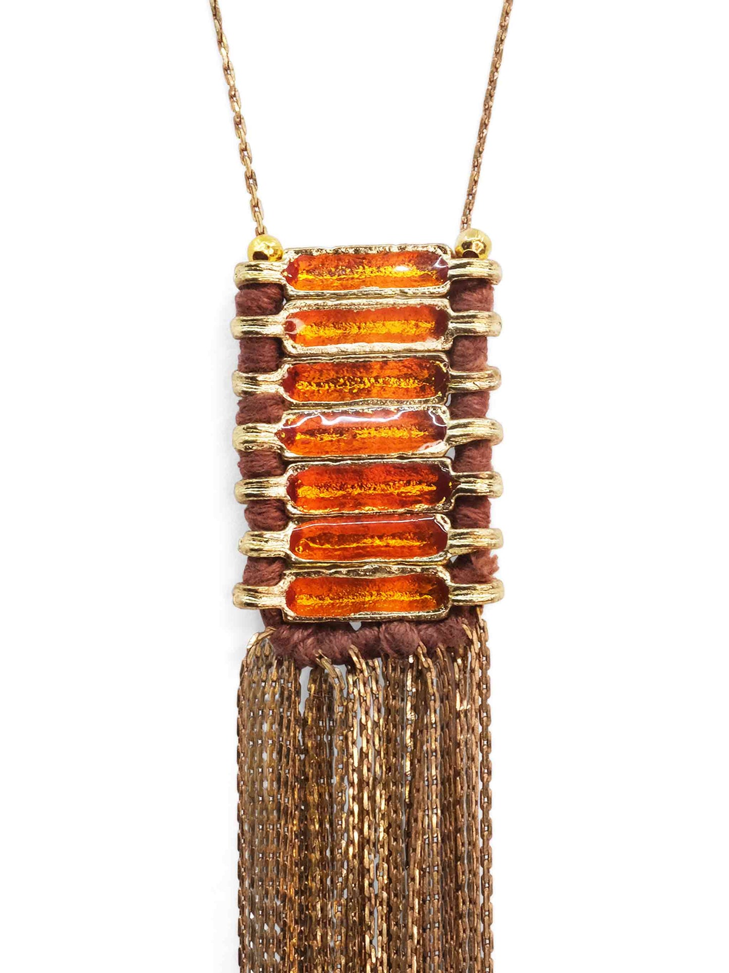 Alpha Vermeil Enamel Pendant with Gold & Copper Tone