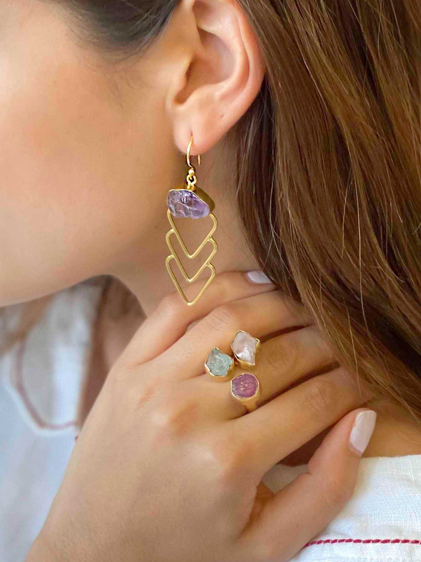 Teen Arrow Gemstone Gold Tone Hook Drop Earrings Shop Charlies Interiors