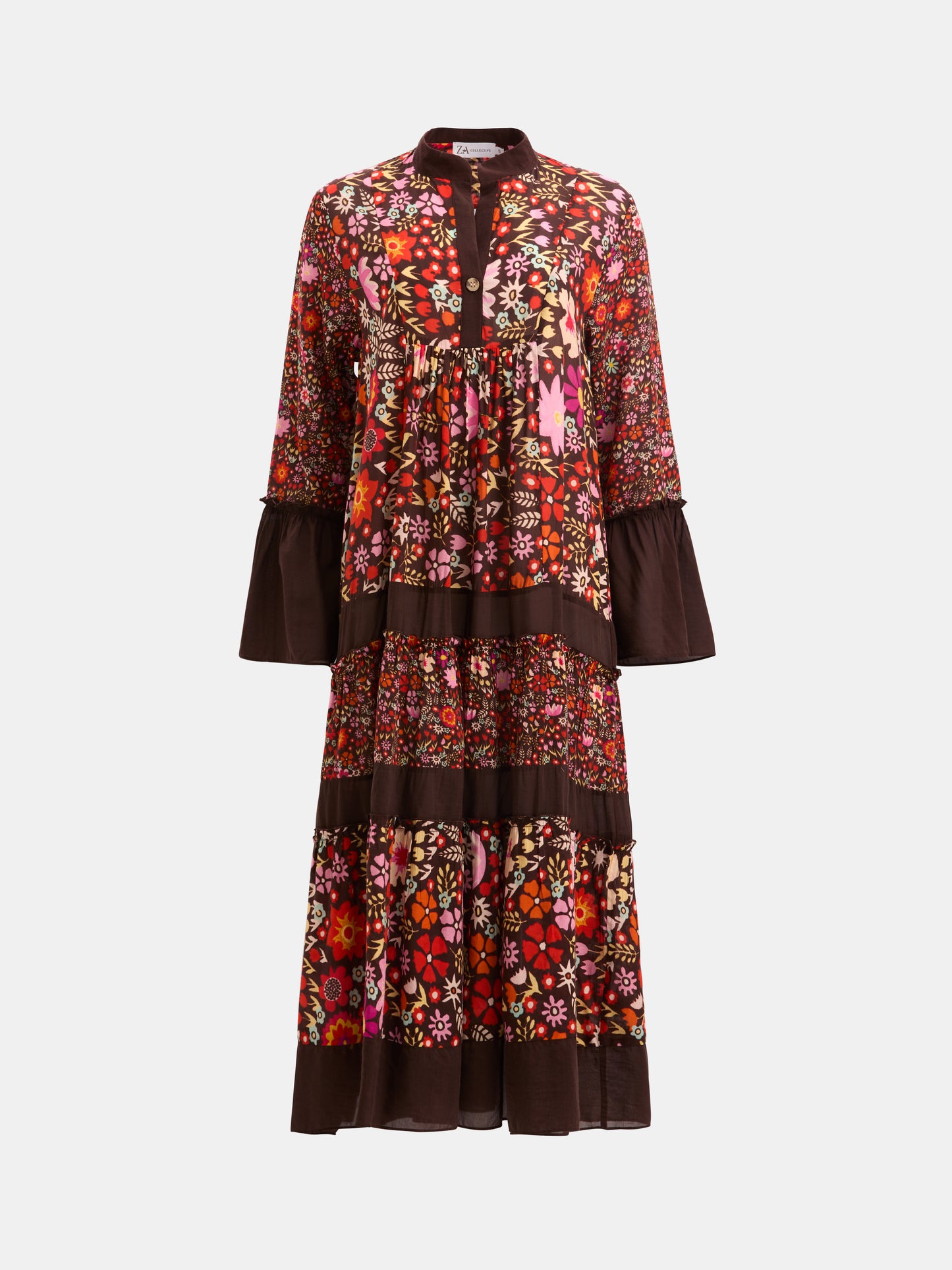 ZA Collective Chestnut Cotton Midi  Dress