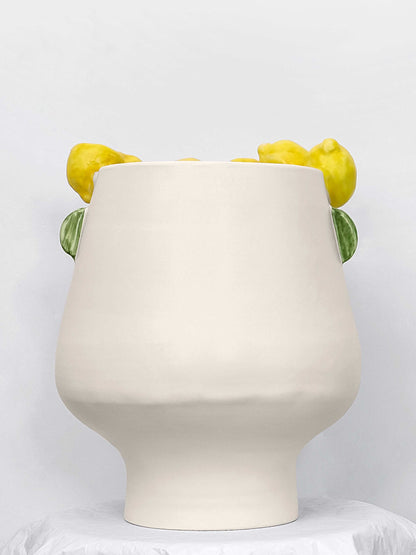 Designer Handmade Ceramic Sicilian Head Lemon Vase 34cm