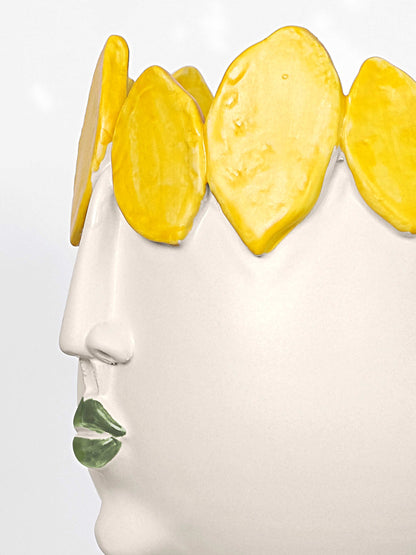 Designer Handmade Sicilian Lemon  Head Vase  Medium