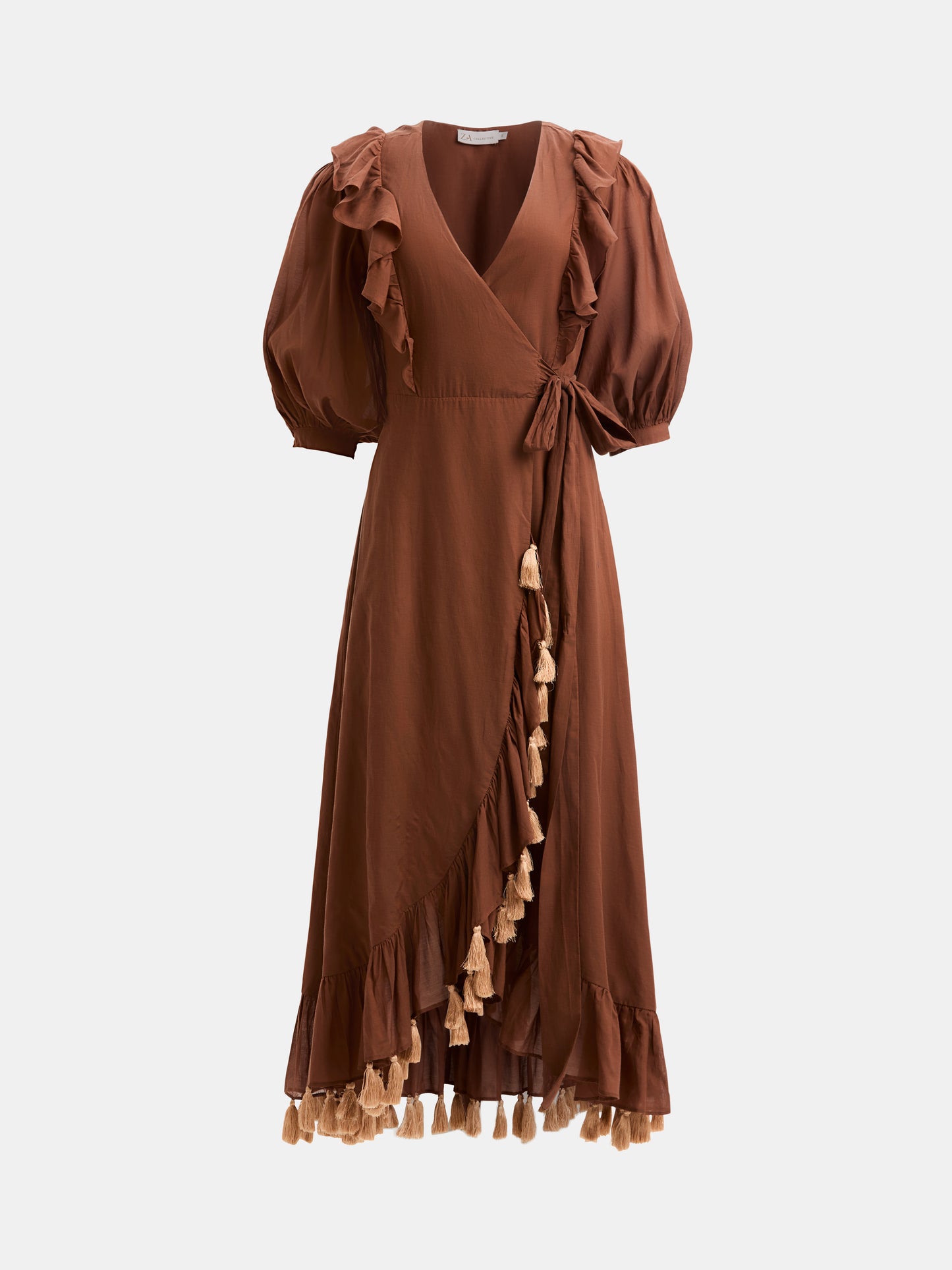 ZA Collective Meg Tan Cotton Wrap Dress