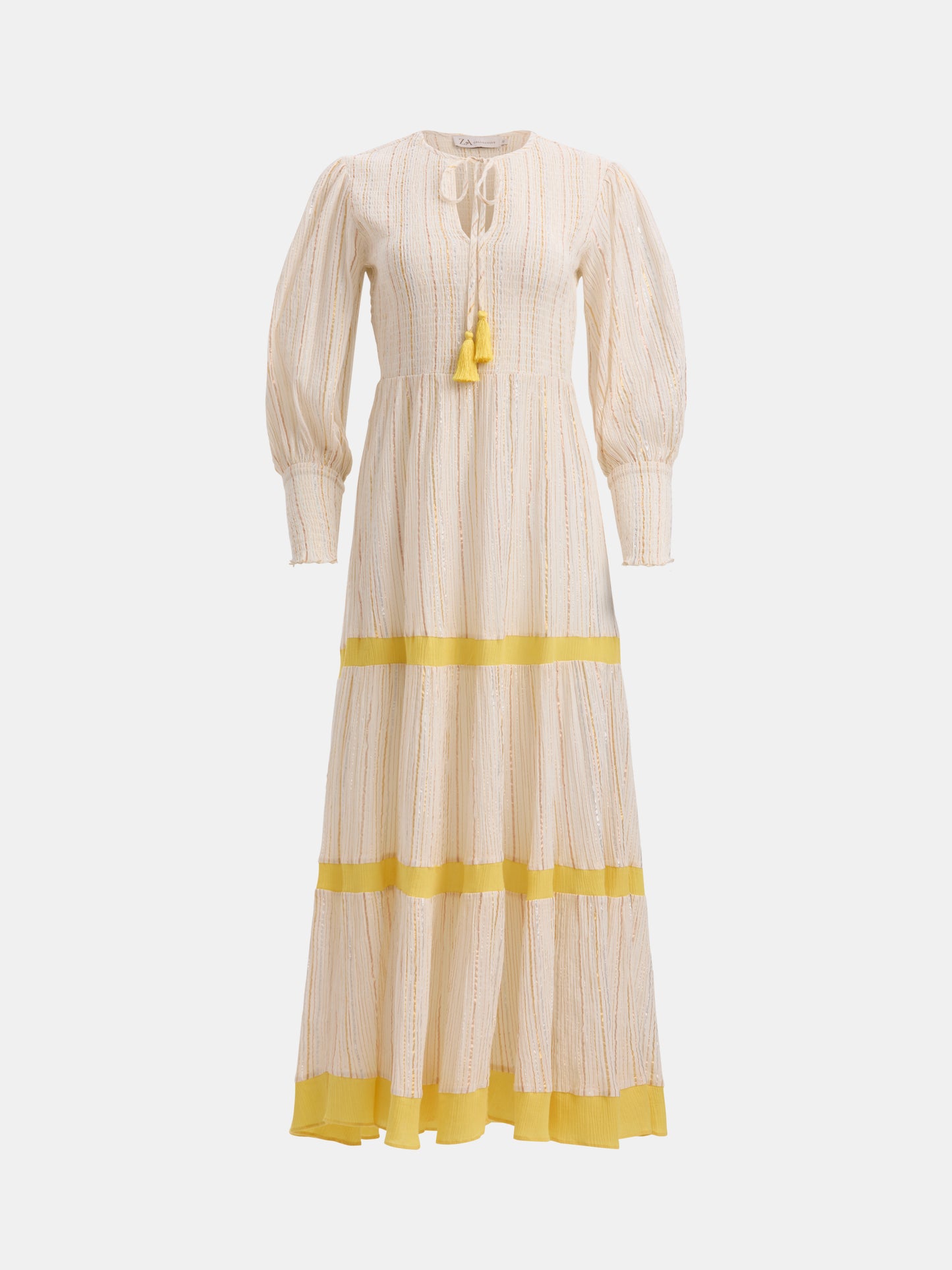 ZA Collective Positano Yellow Midi Dress