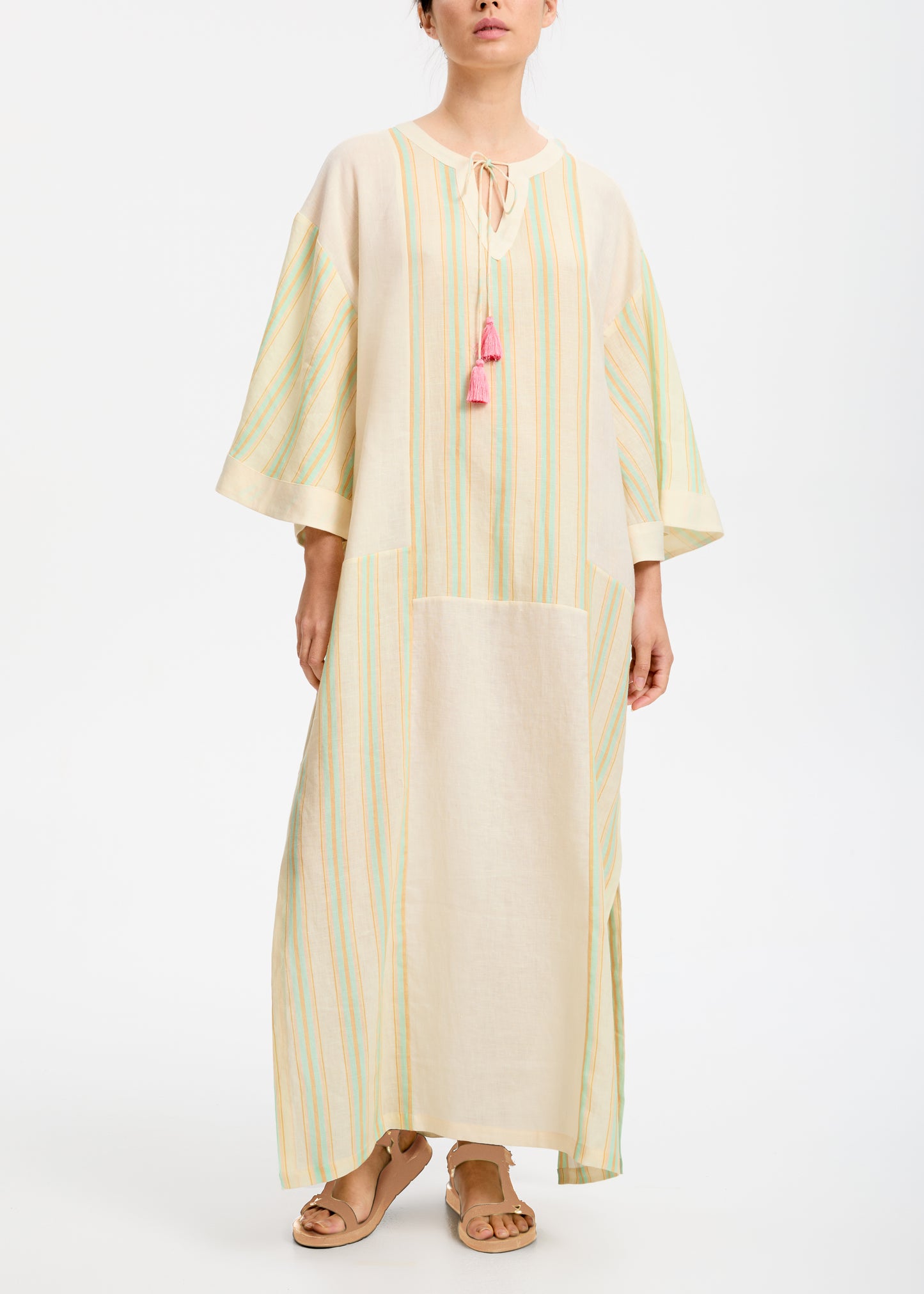 ZA Collective Spanish Green  Linen Kaftan