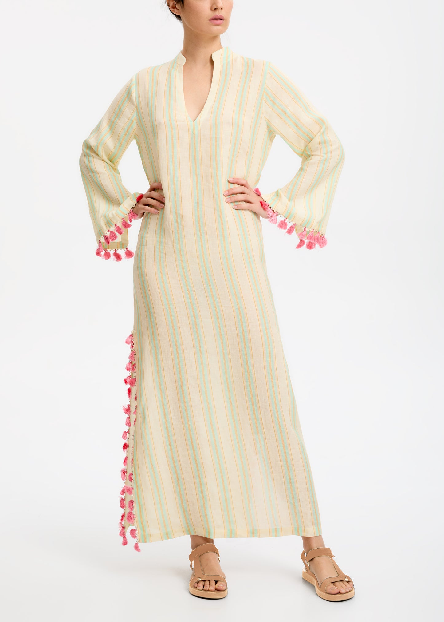 ZA Collective Watermelon Linen Kaftan Dress