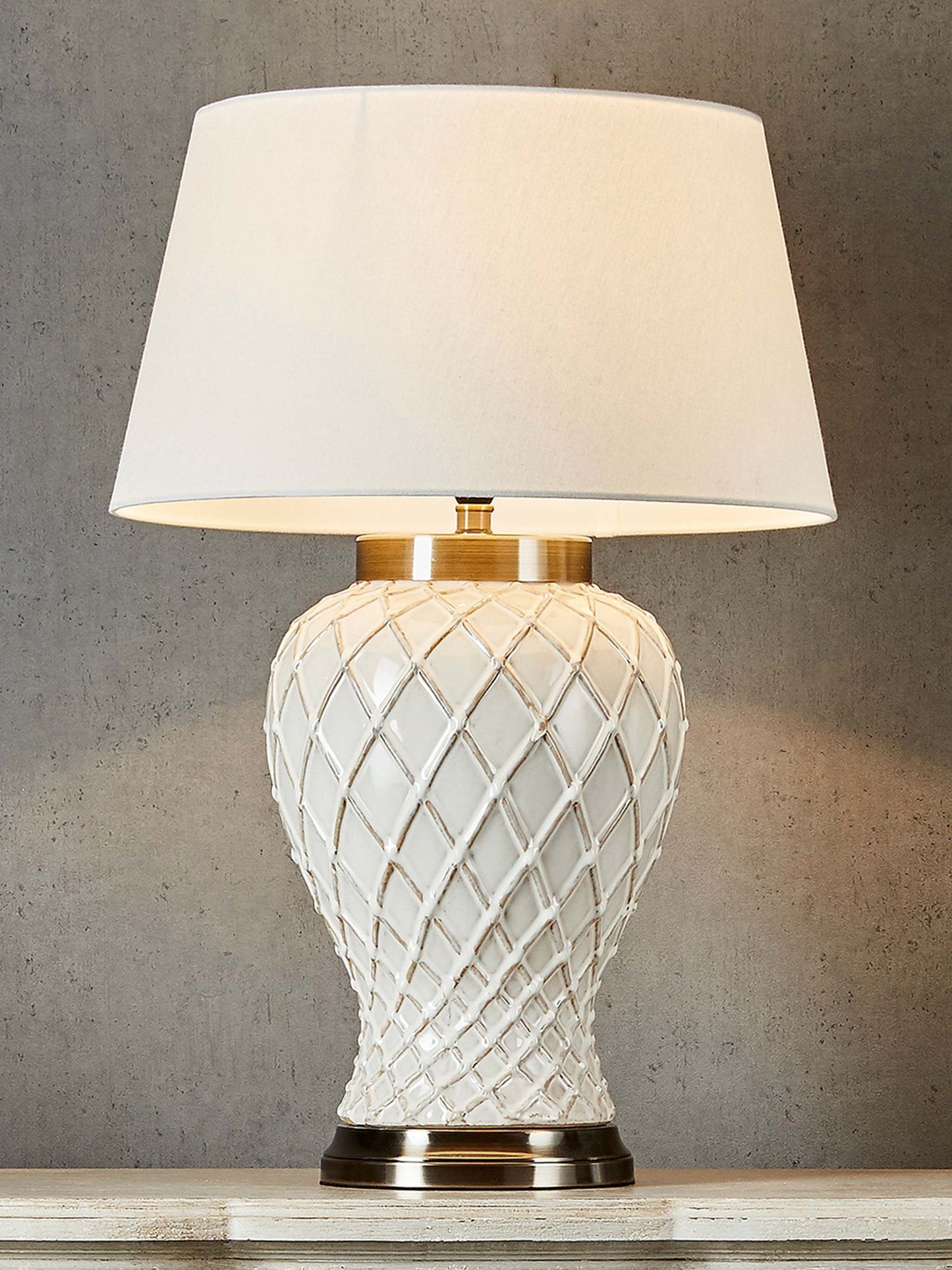 Berkley Gold & White Lamp Base - Shop Charlies Interiors