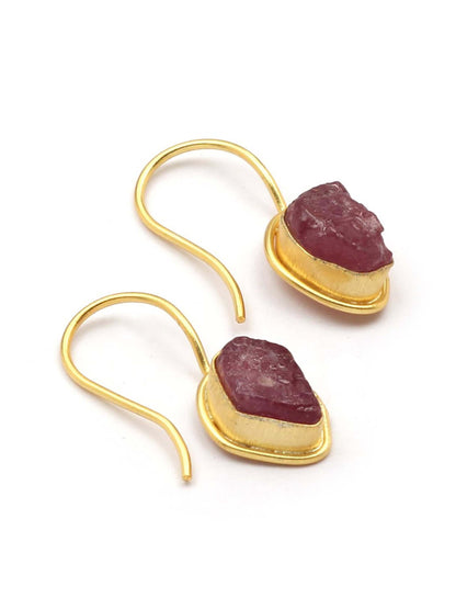 Ek Stone Win Red Gold Hook Earrings - Shop Charlies Interiors