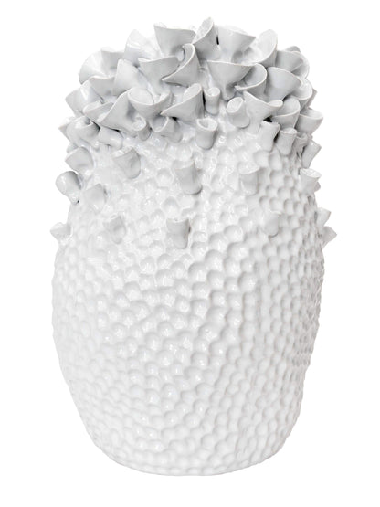 White Ceramic Tulip Vase Large 35 cm - Shop Charlies Interiors
