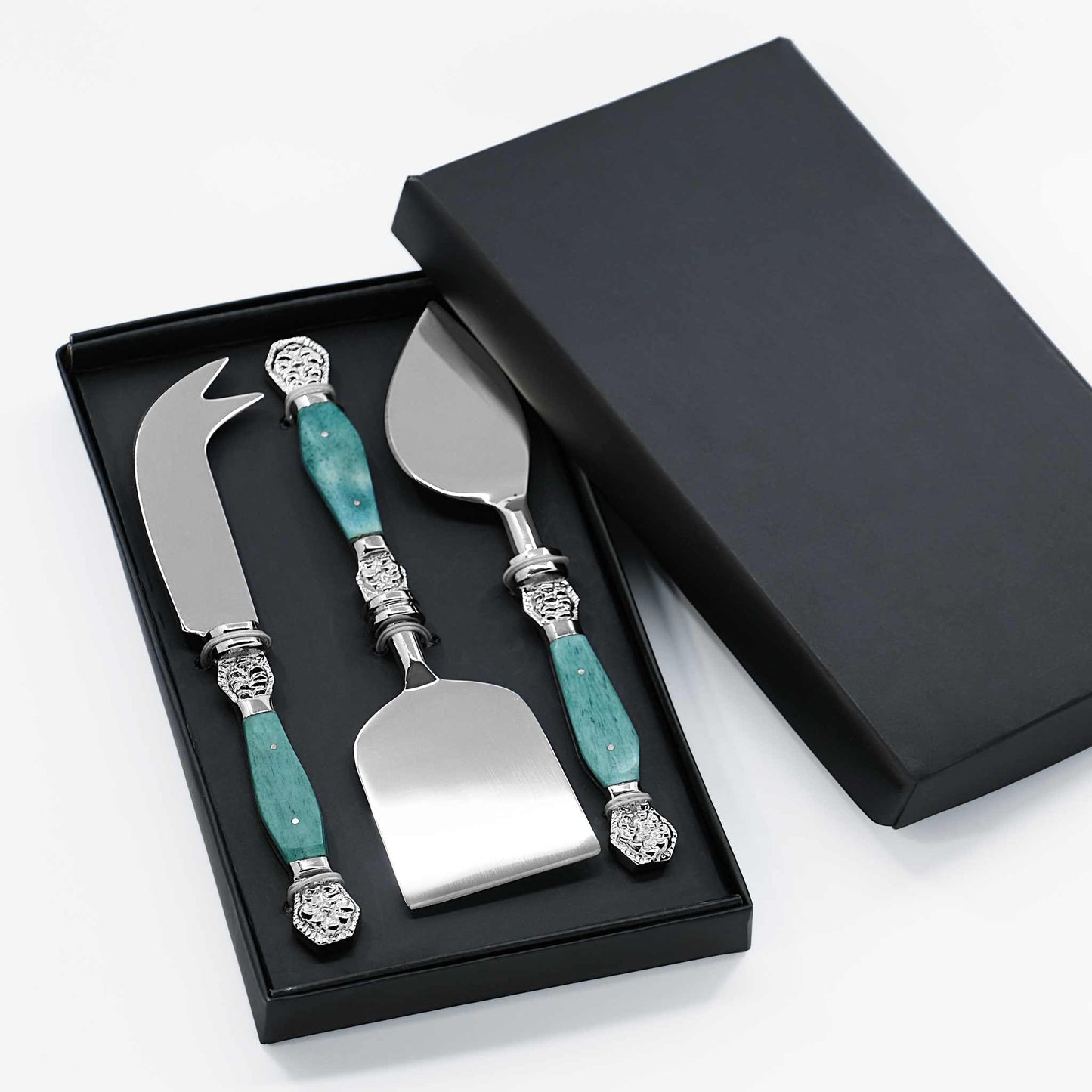 ZA Collective 3 Piece Turquoise Cheese Knife Set