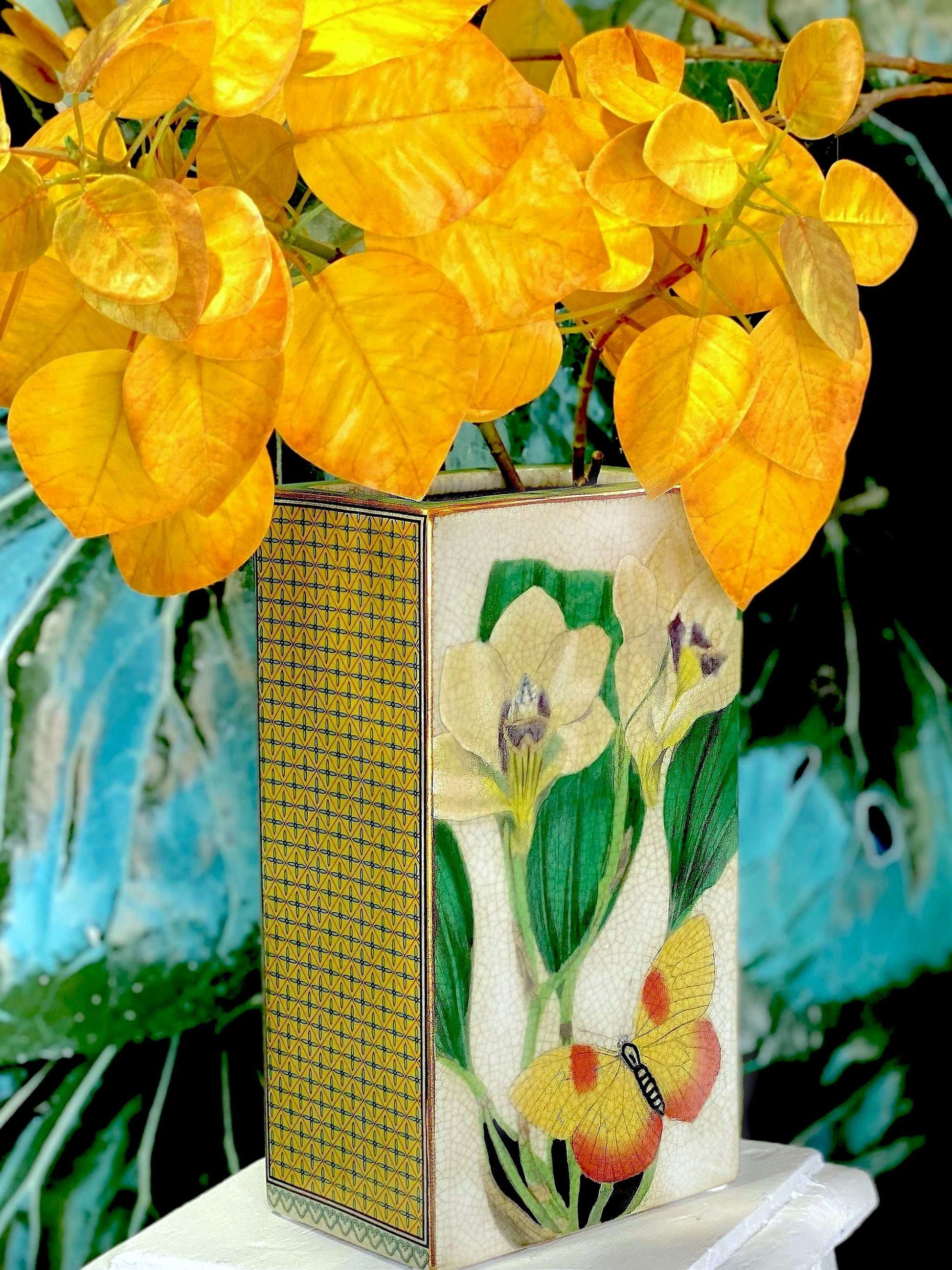Porcelain Vase Este Maxillara Yellow & Green by C.A.M - Shop Charlies Interiors