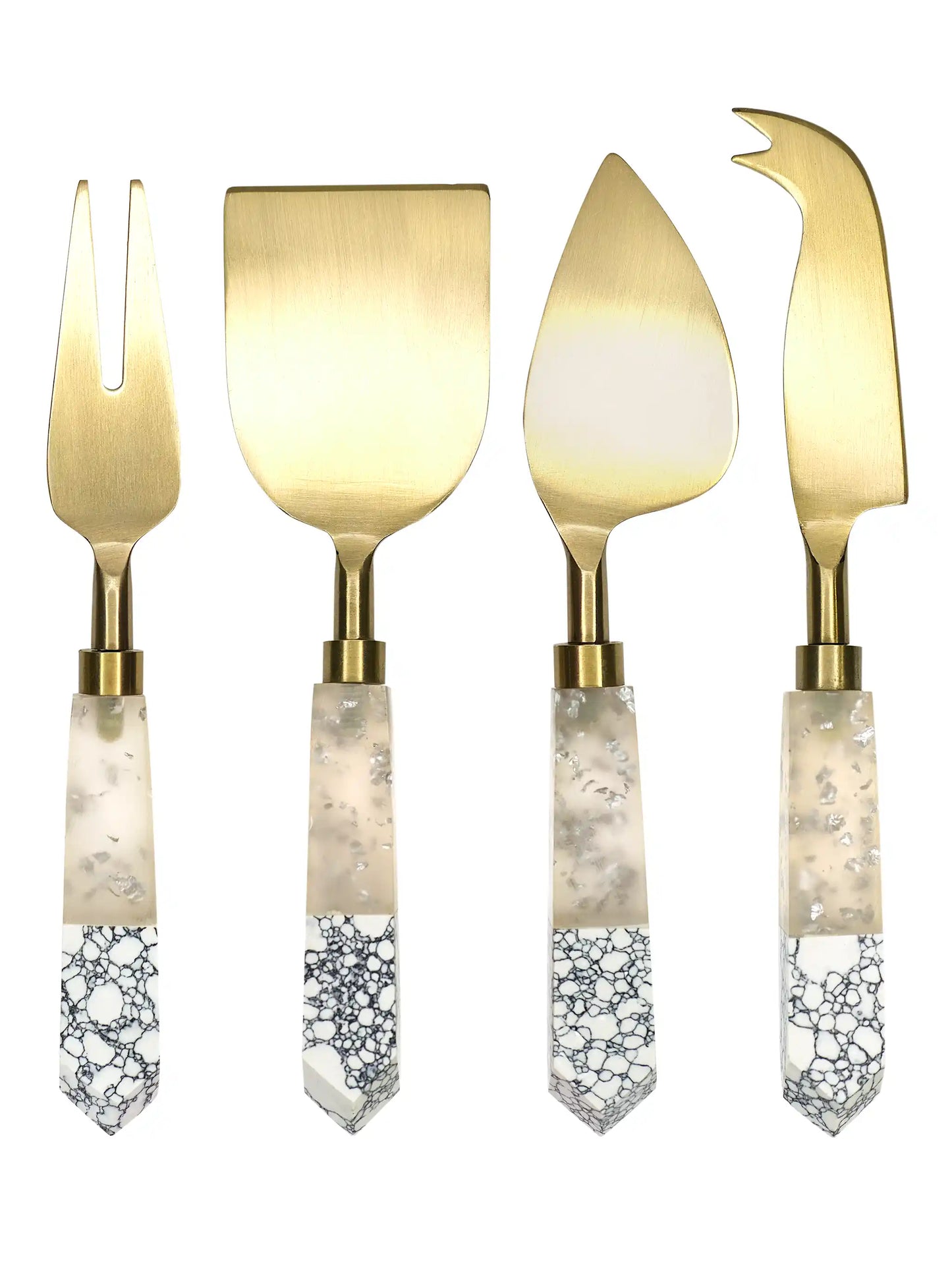 4 Piece Gold Resin Cheese Knife Set