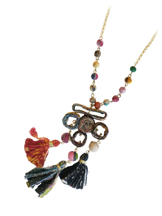 Saraswati Handcrafted Fringing Chain Necklace- Shop Charlies Interiors