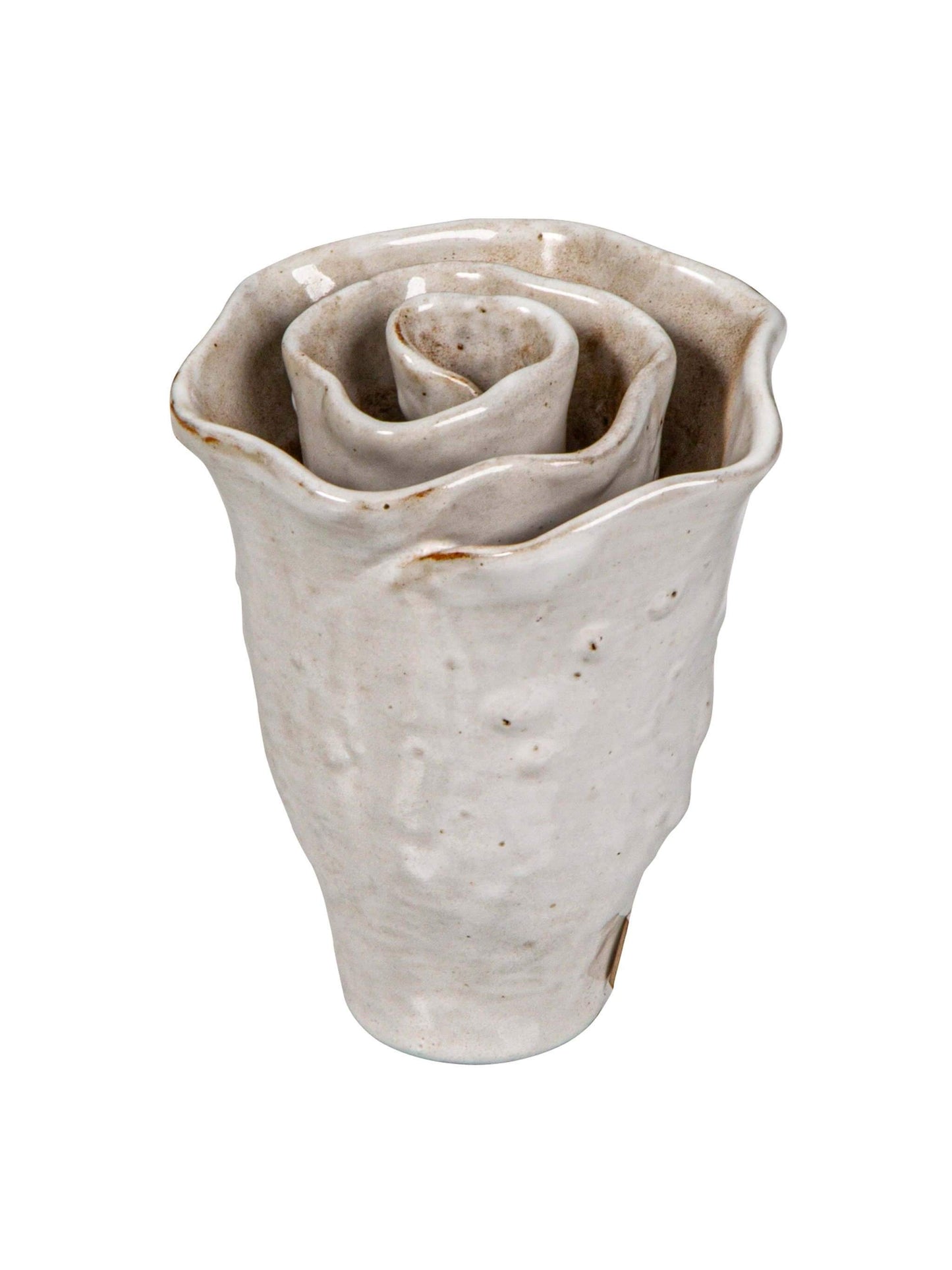 Small Ceramic White Rose Vase by Florabelle Living - Shop Charlies Interiors