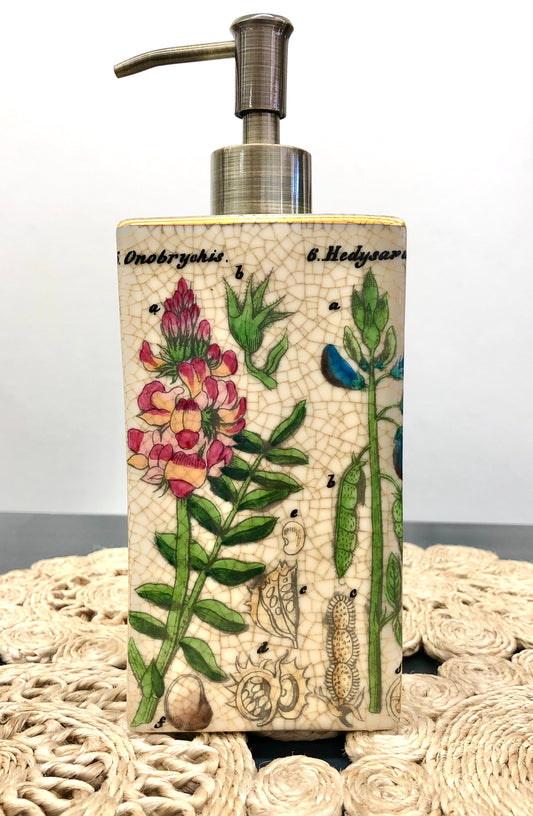 Porcelain Soap/Lotion Dispenser - Botanica