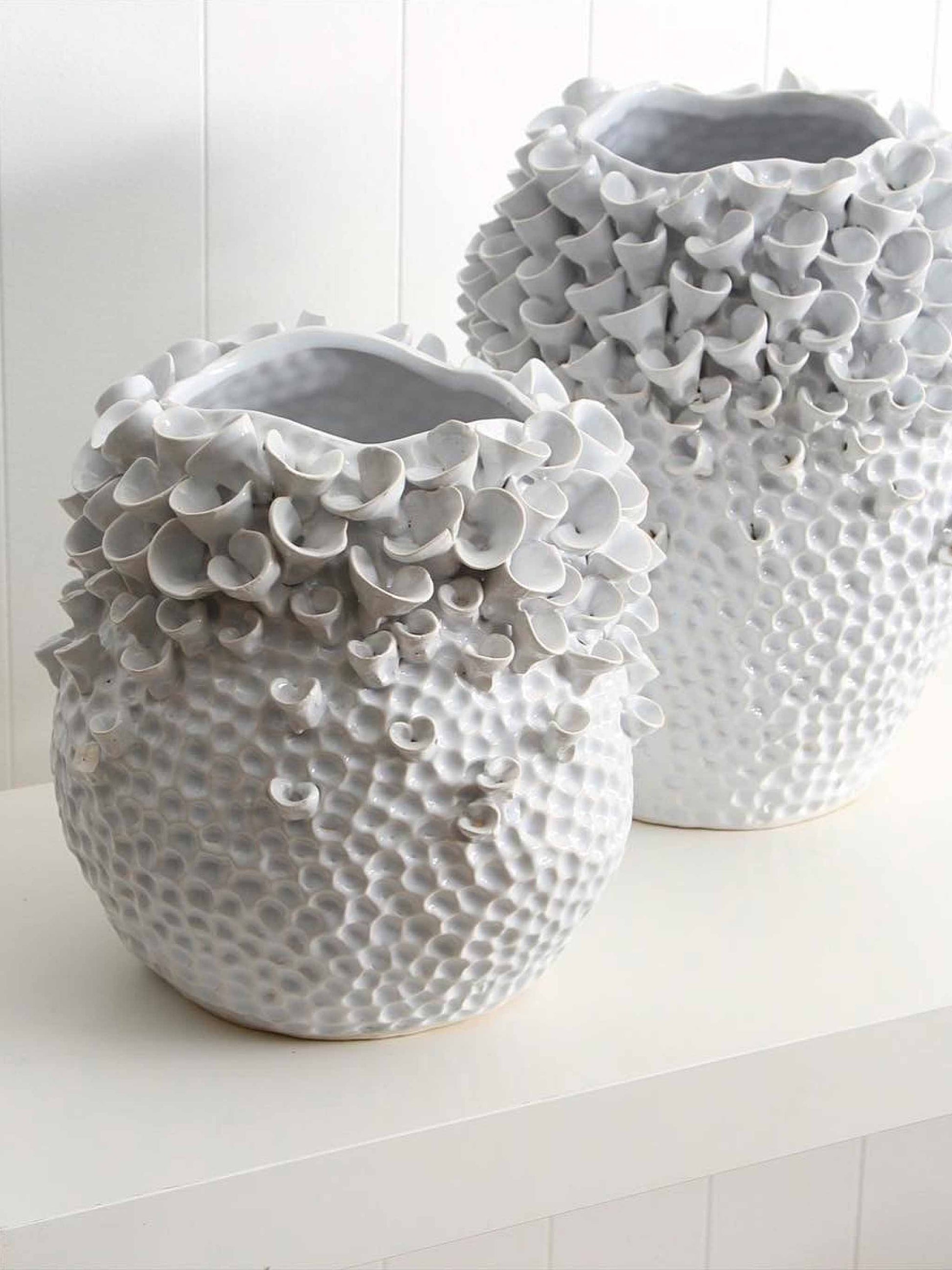 White Ceramic Tulip Vase Large 35 cm - Shop Charlies Interiors