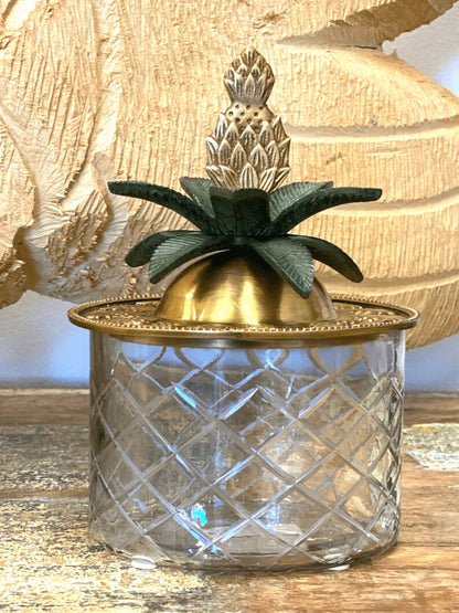 Crystal Pineapple Glass Trinket & Jewellery Box Pina by C.A.M