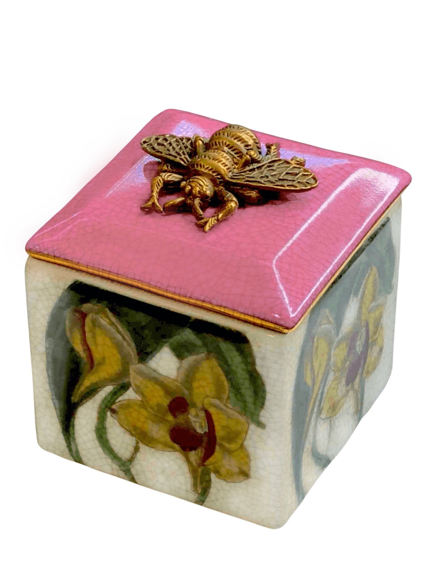Porcelain Este Trinket Box Pink by C.A.M 14 cm
