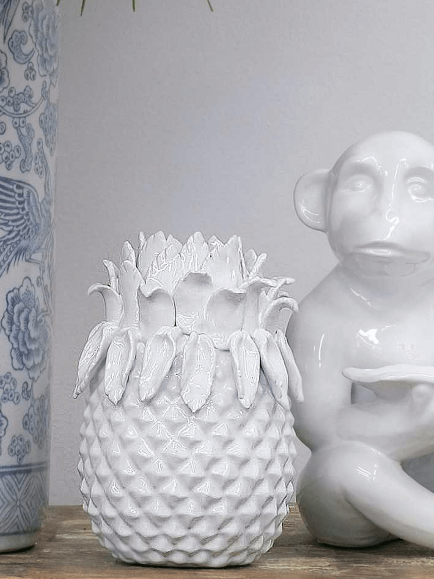 White Ceramic Pineapple Vase - Shop Charlies Interiors
