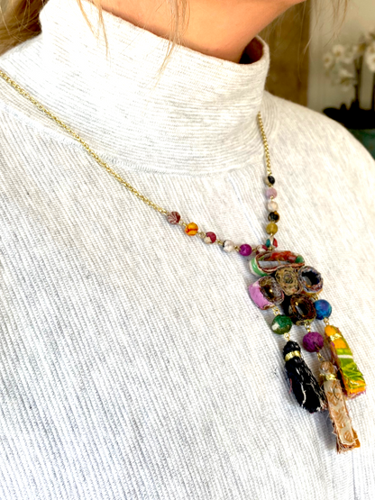 Saraswati Multicoloured Beaded Necklace - Shop Charlies Interiors