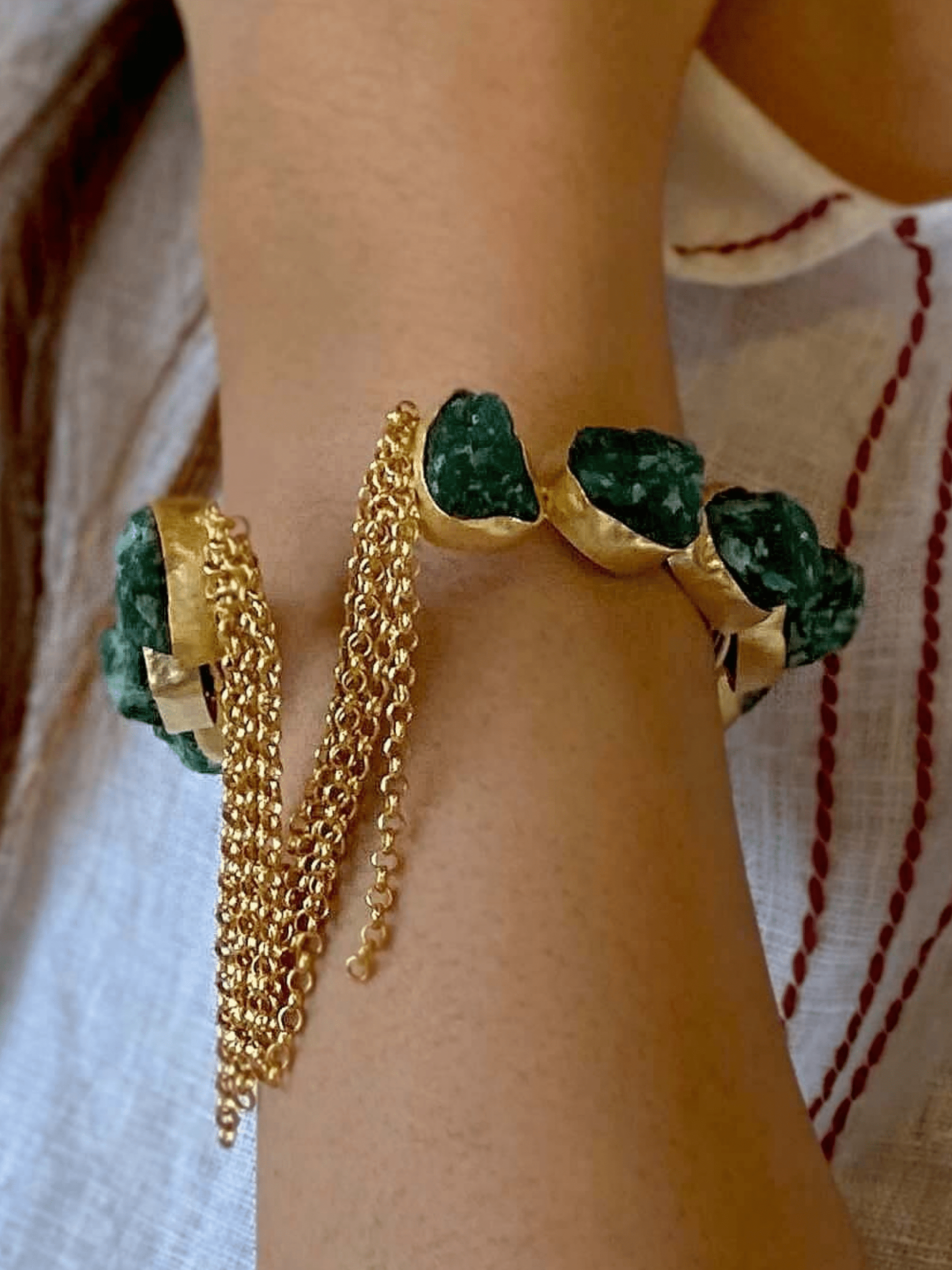 Women's Bracelet Gemstone Embellished Cuff - Shop Charlies Interiors