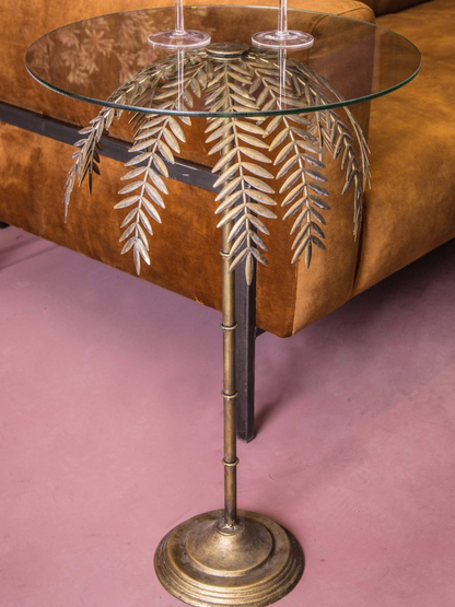 Palm Side Table Brass 72cm - Shop Charlies Interiors