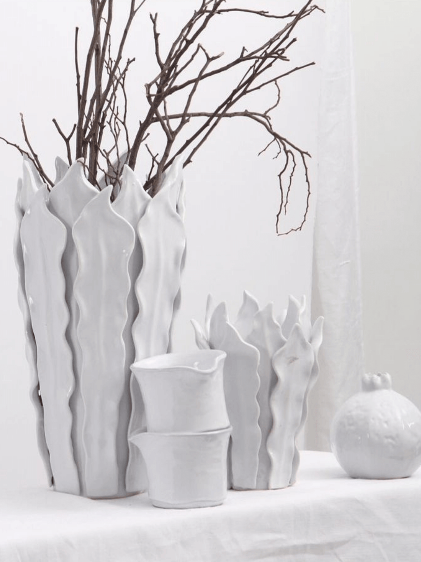 Mode Leaf Vase Small Textured Ceramic  - Shop Charlies Interiors