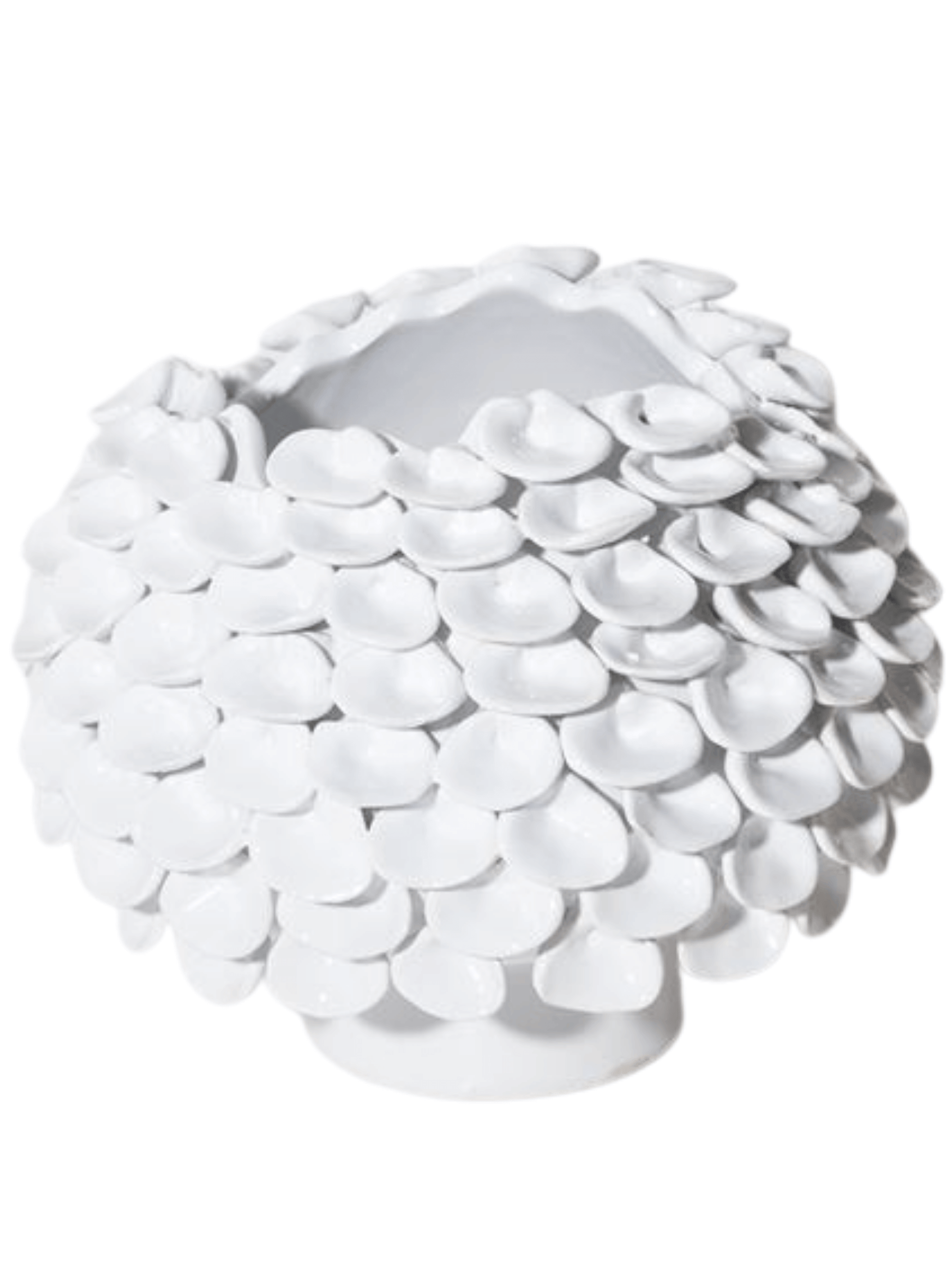 White Decorative Ceramic Vase Hand Made by Mediterranean Markets 25cm - Shop Charlies Interiors
