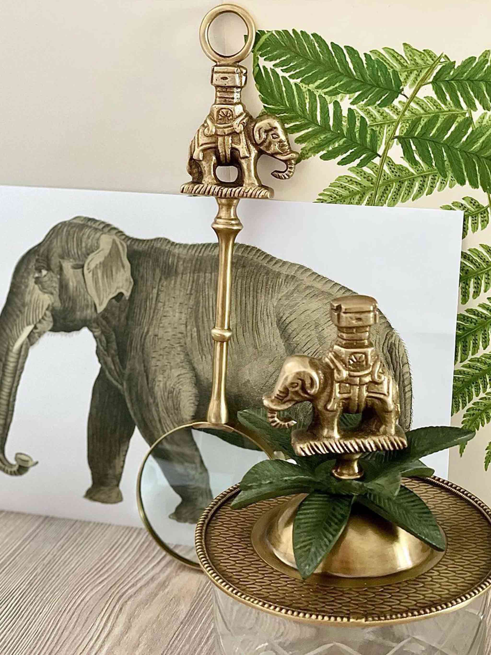 Antique brass elephant deals lamp