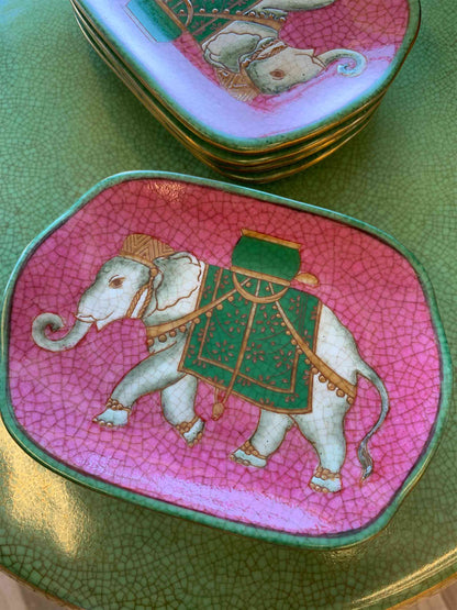 Porcelain Savon Soap/Trinket Dish Elephant Pink by C.A.M