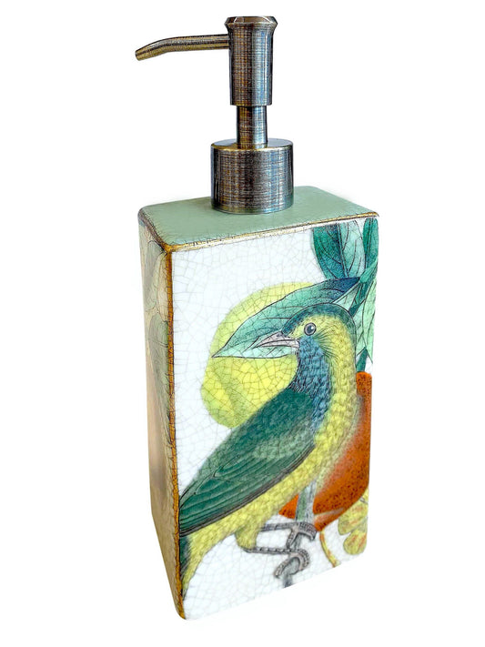Luxe Porcelain Soap/Lotion Dispenser Cidra Bird by C.A.M 22 cm