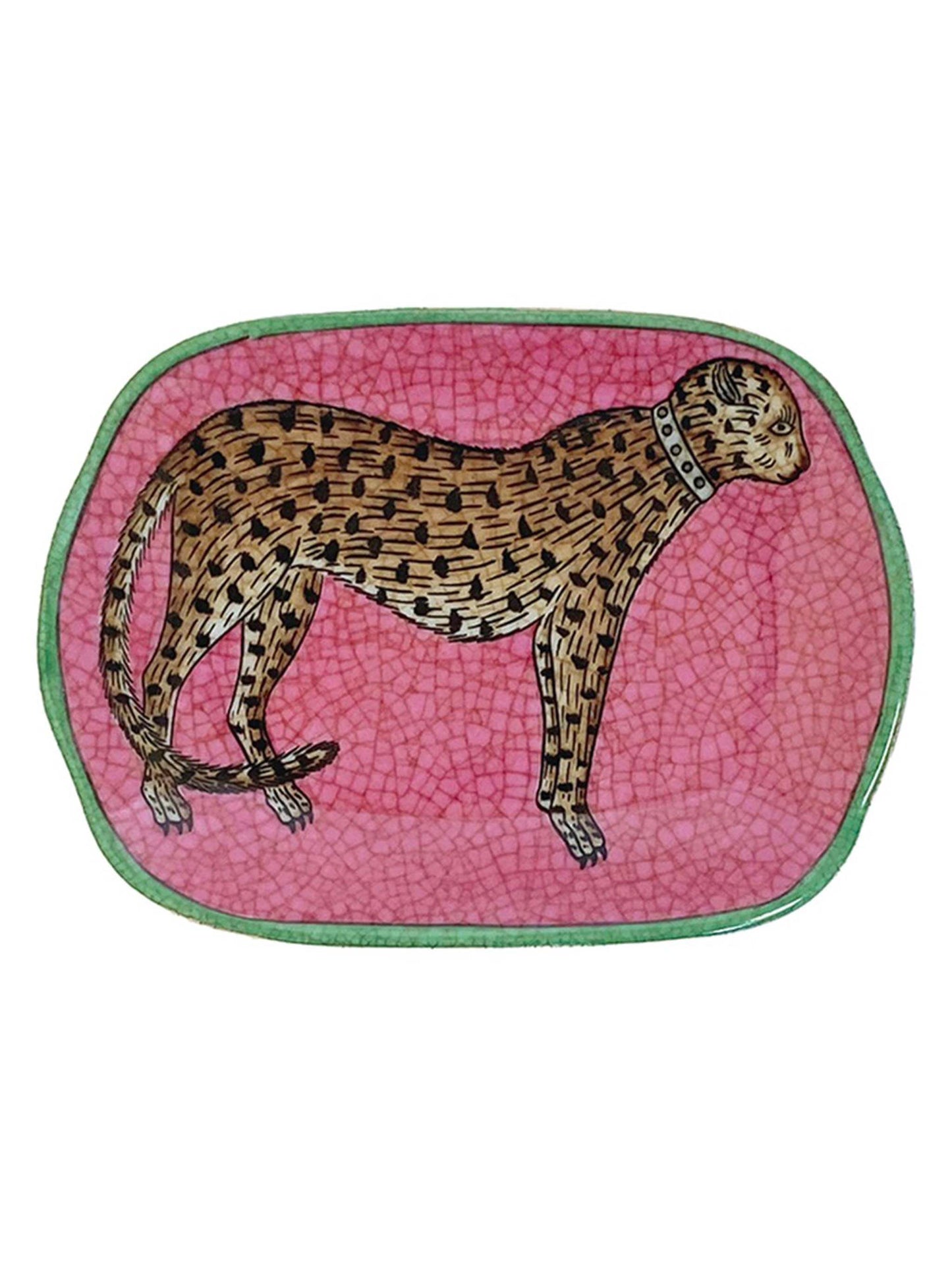 Porcelain Decorative Soap/Trinket Dish Leopardo Pink by C.A.M