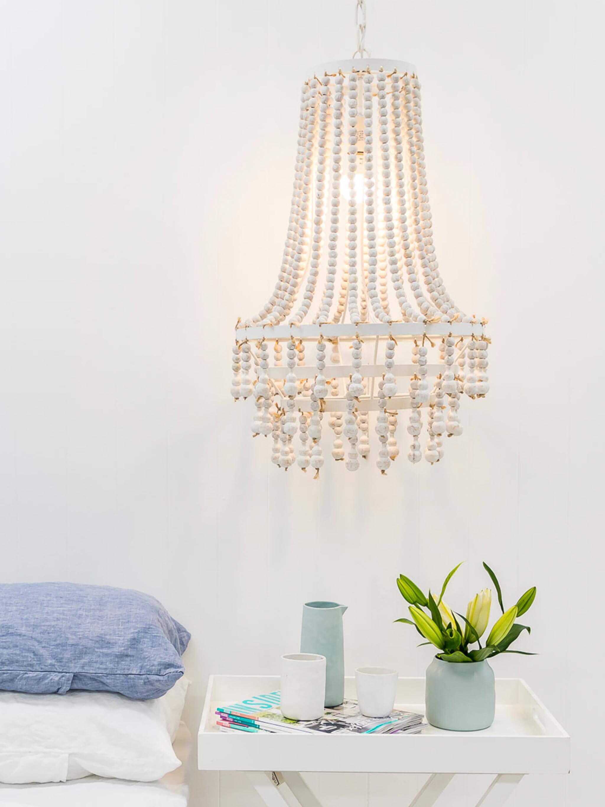 Large beaded outlet chandelier