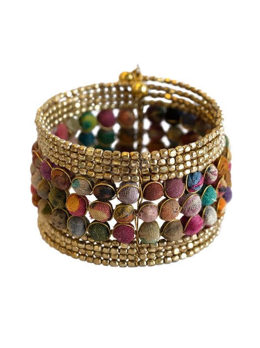 Galaxy Handcrafted Coloured Beaded Cuff Bracelet Galaxy - Shop Charlies Interiors
