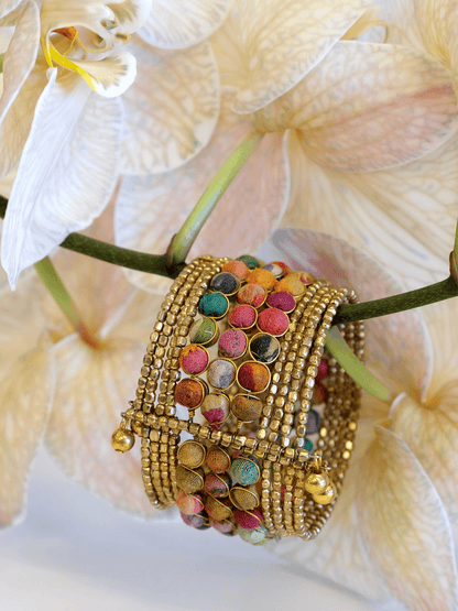 Handcrafted Coloured Beaded Cuff Bracelet Galaxy - Shop Charlies Interiors