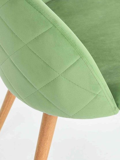 Luxurious Diamond Velvet Green Chair - Shop Charlies Interiors