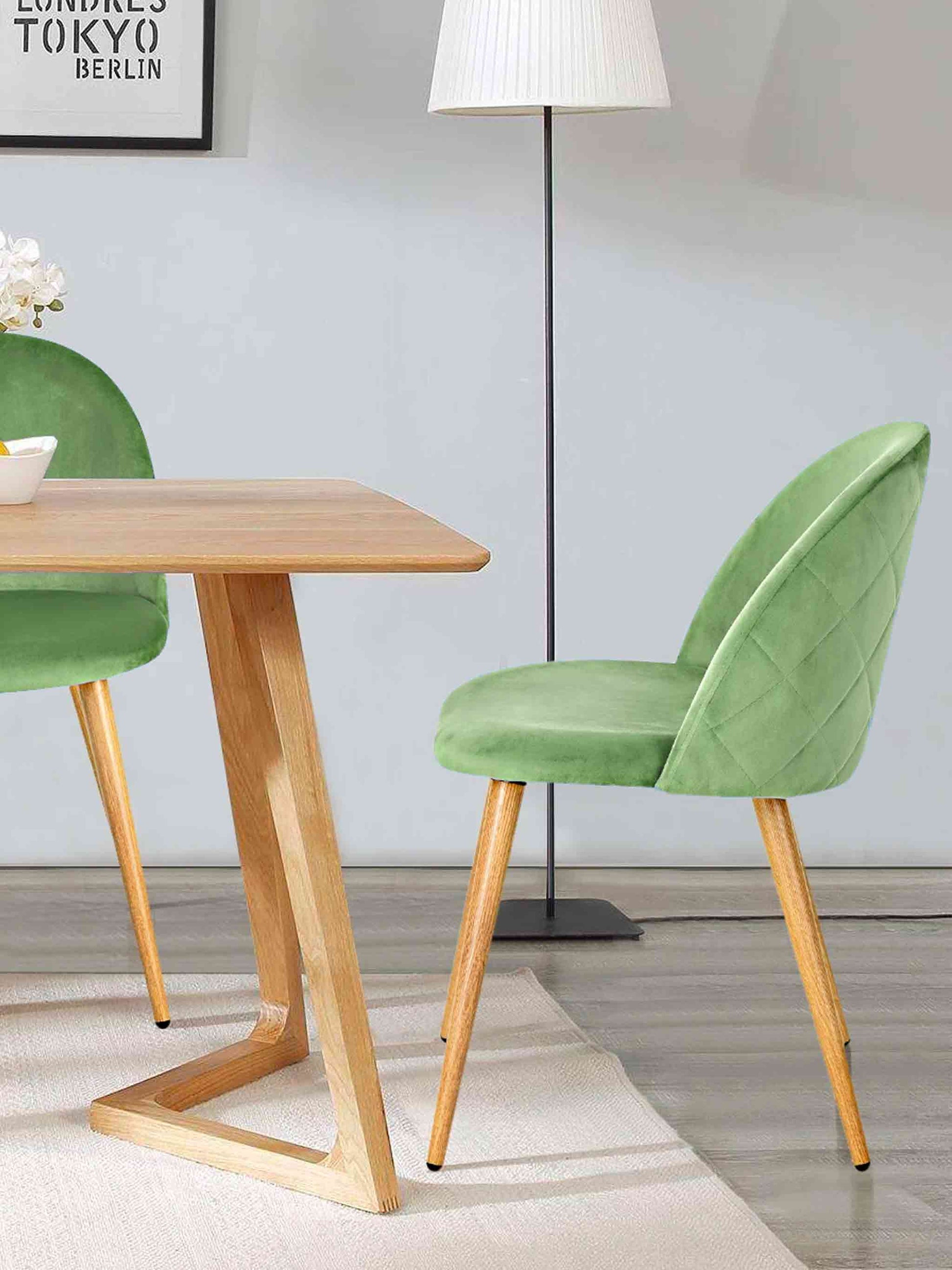 Luxe Diamond Velvet Green Chair - Shop Charlies Interiors