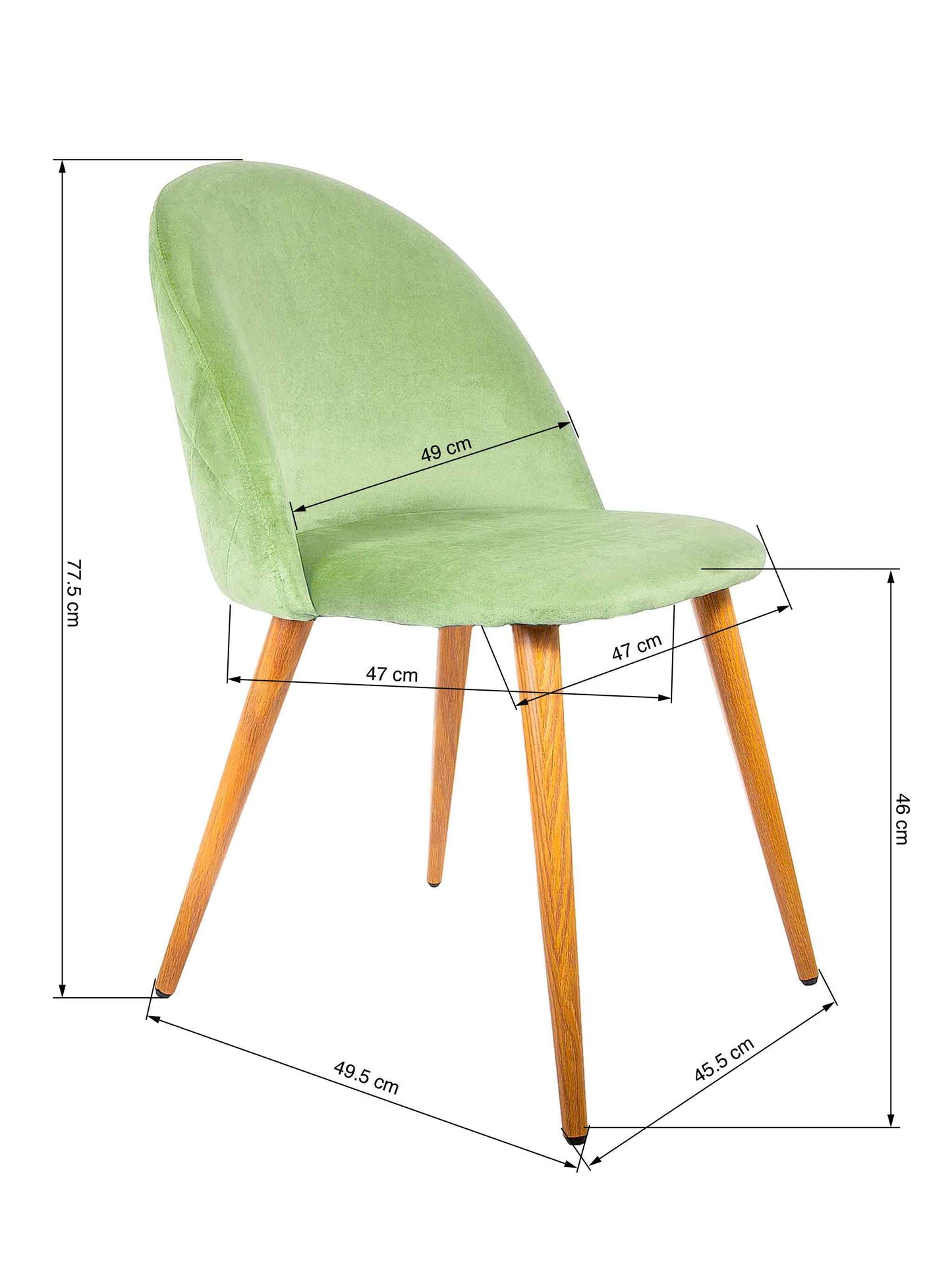 Diamond Velvet Green Chair - Shop Charlies Interiors