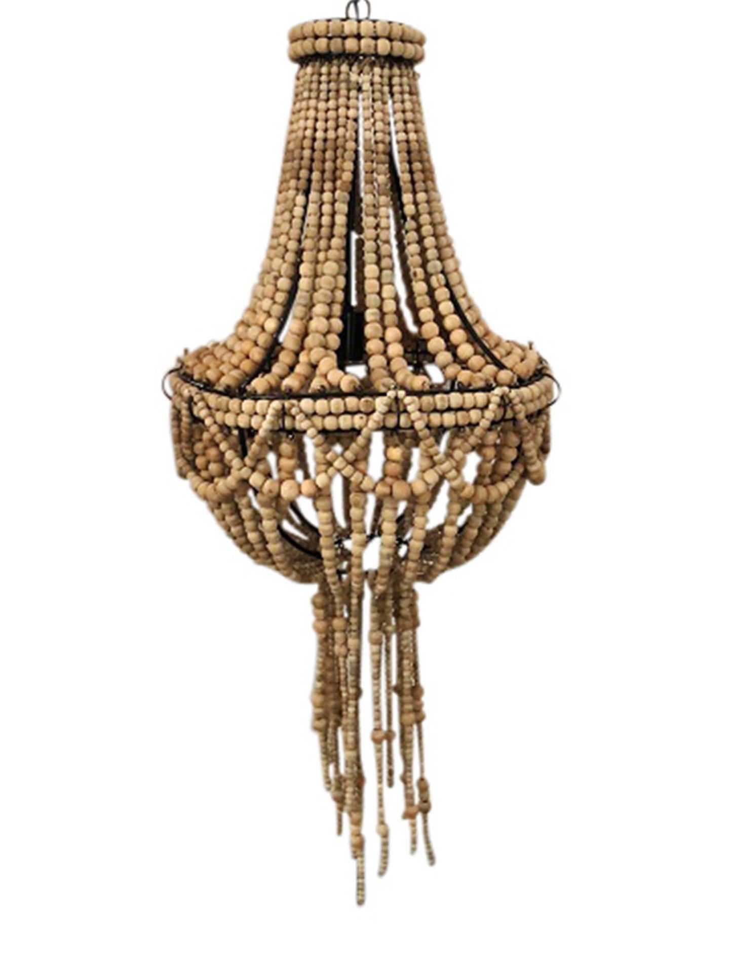 Beaded Wooden Tassel Grand Chandelier