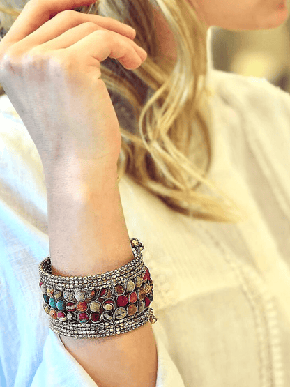 Boho Galaxy Handcrafted Coloured Beaded Cuff Bracelet Galaxy - Shop Charlies Interiors