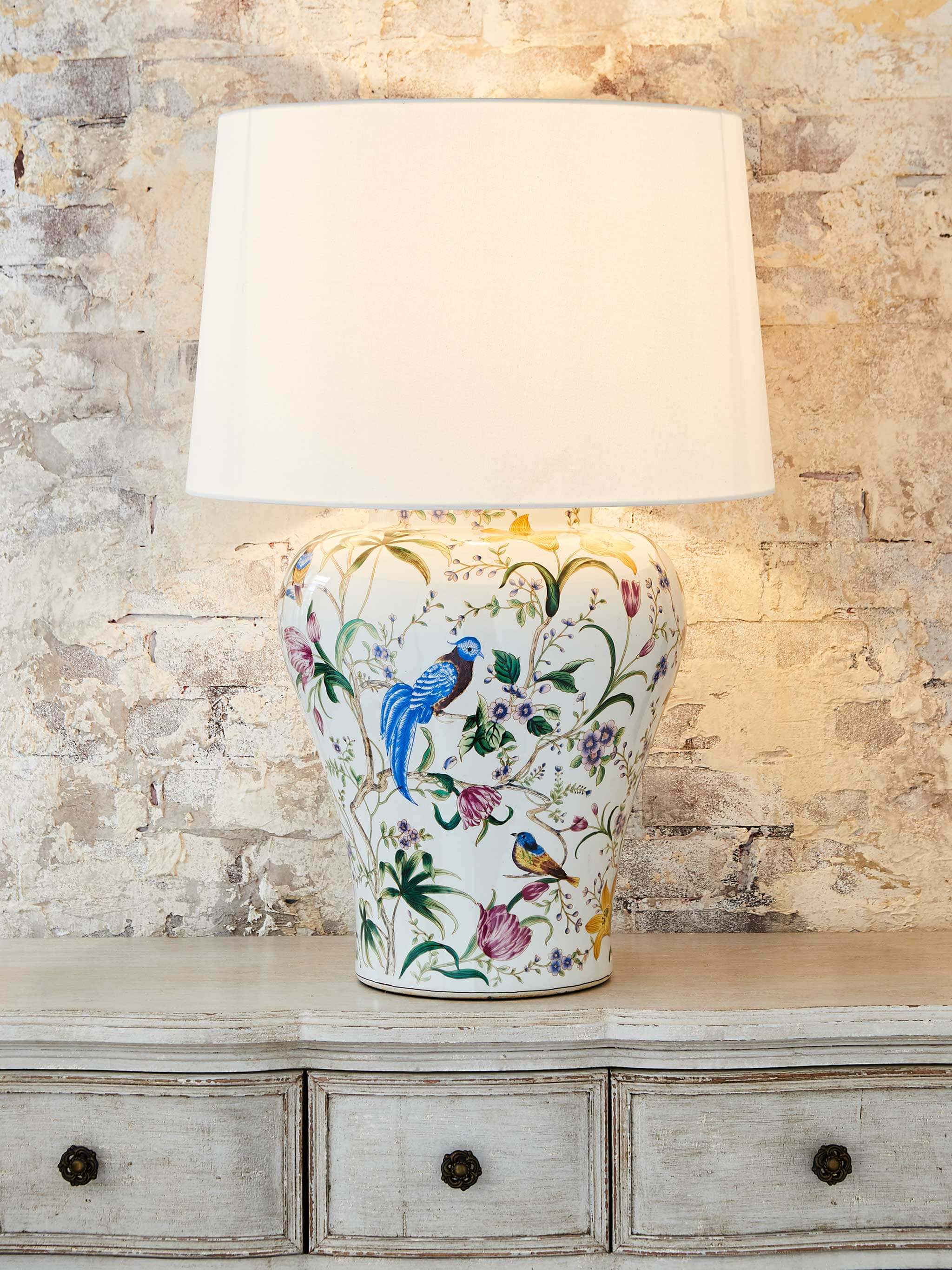 Ceramic deals floral lamp