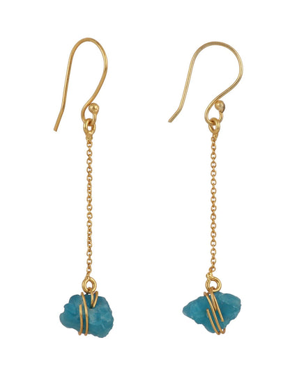 Ek Chain Gemstone Gold Tone Hook Drop Earrings Shop Charlies Interiors