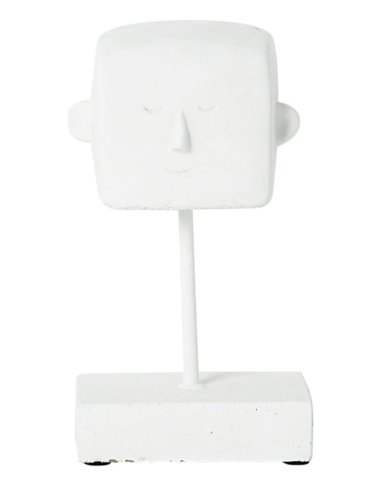 Geometric Ornament White Figurine Head Sculpture 26cm