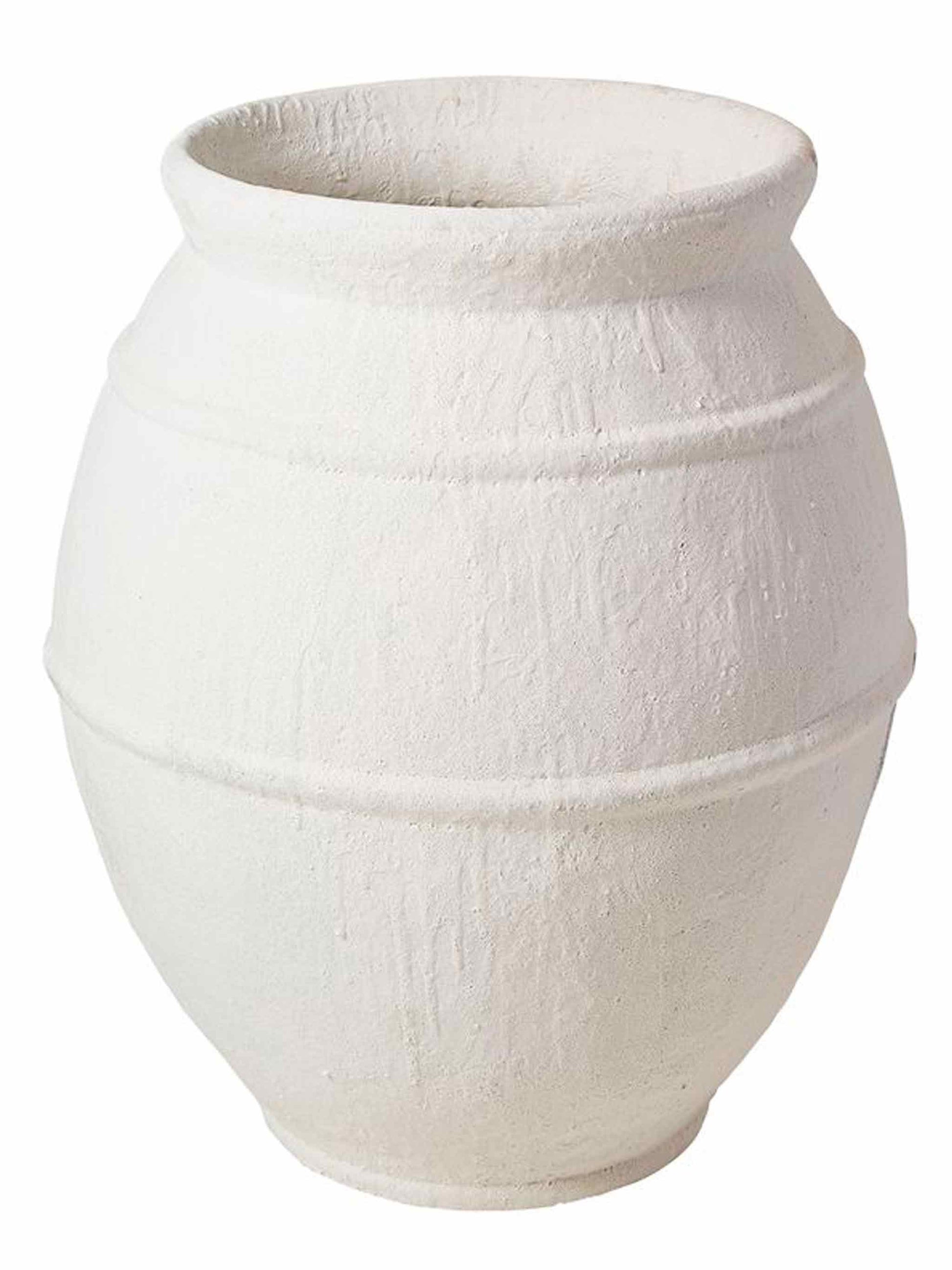 Kanji Organic White Terracotta Oversized Urn Pot