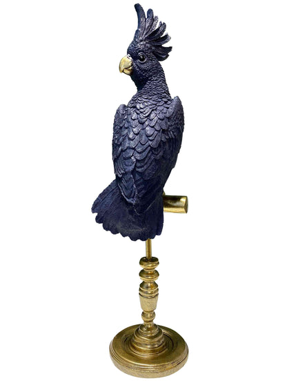 Decorative Cockatoo Bird Sculpture On Stand Indigo by C.A.M