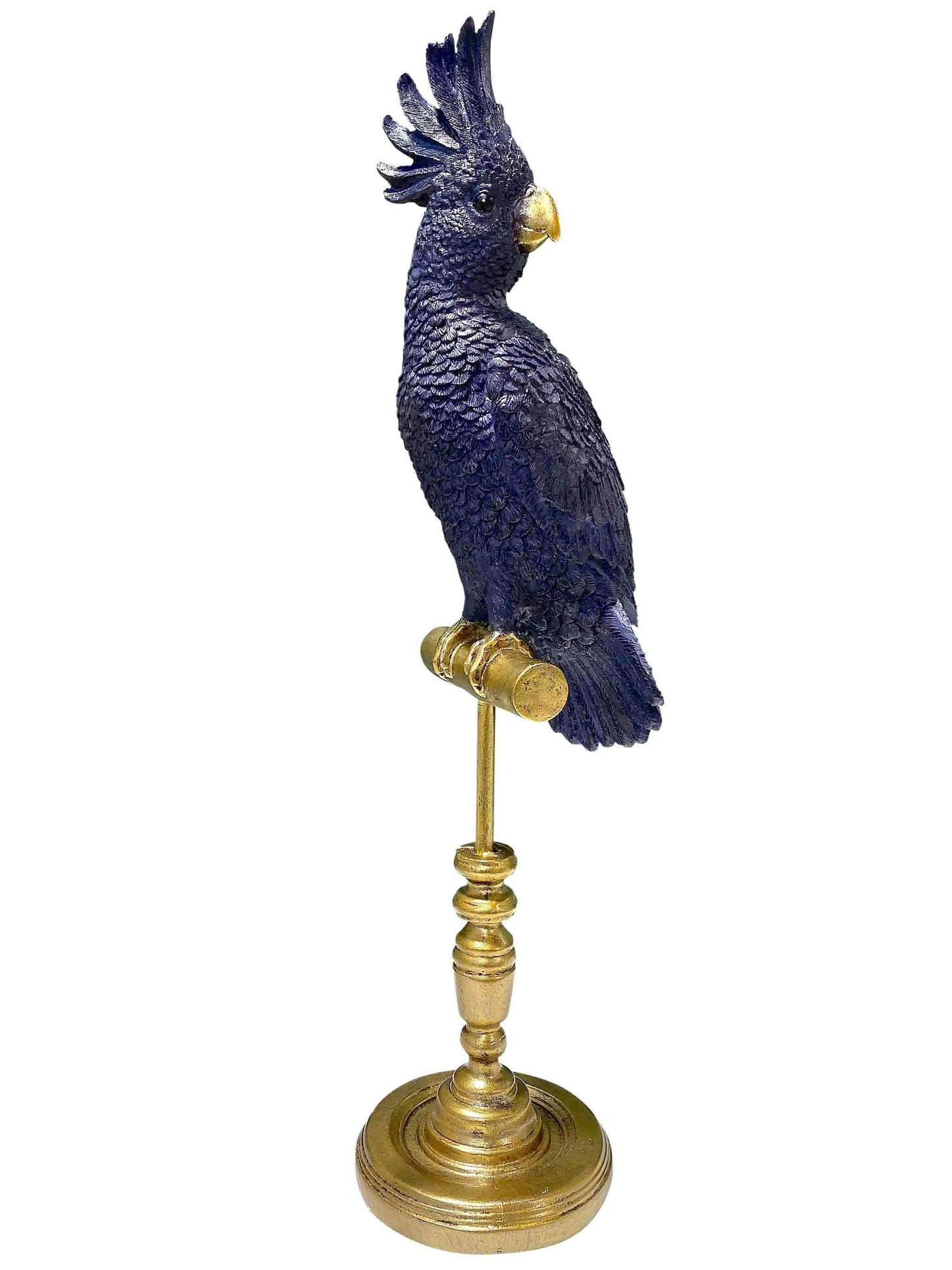Large Decorative Cockatoo Sculpture On Stand Indigo by C.A.M