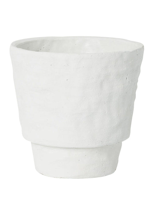 Madil White Pot Textured Planter– Large