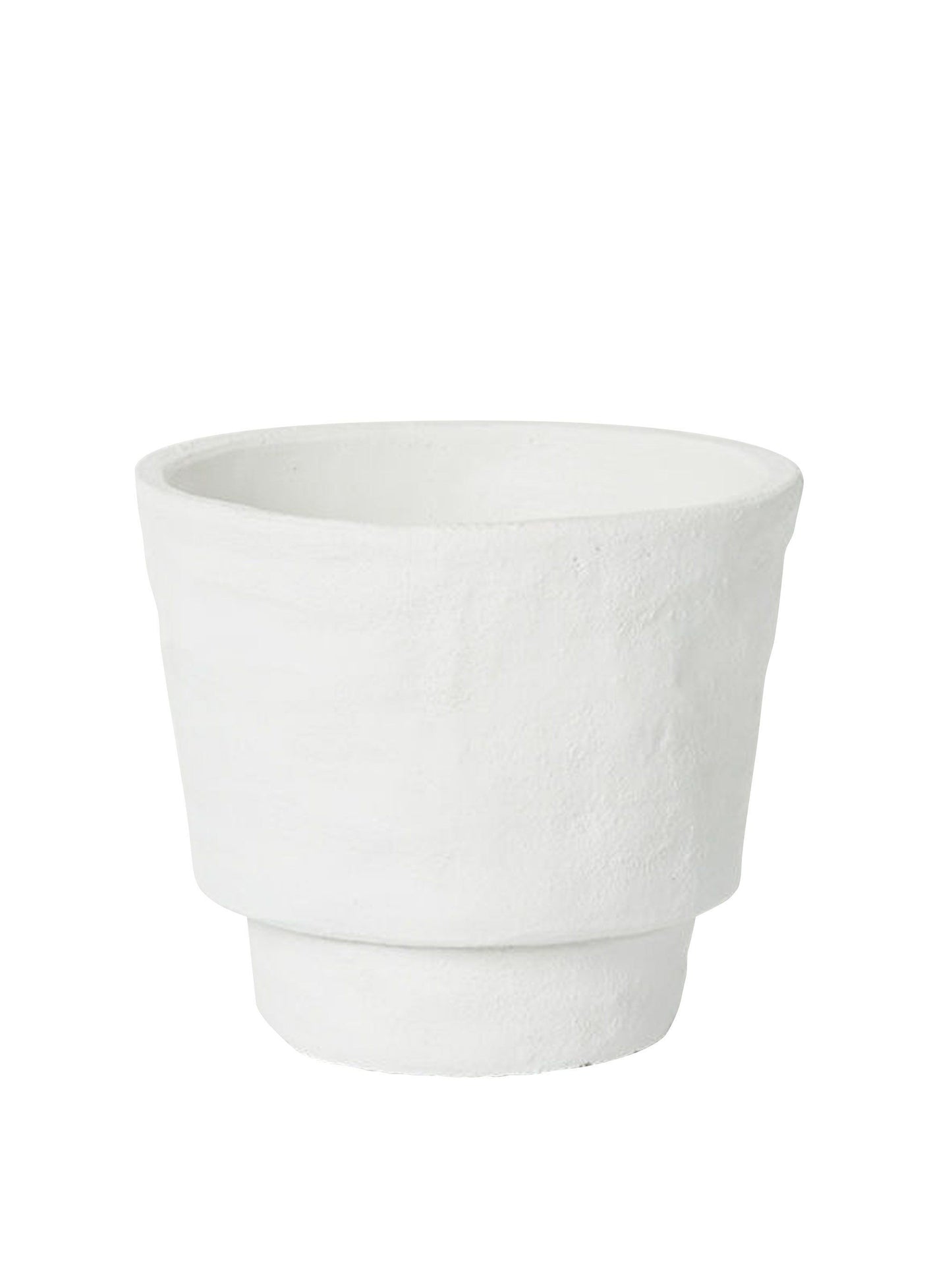 Madil White Pot Textured Planter– Medium