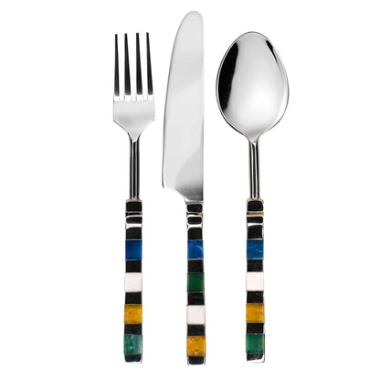 3 Piece Cutlery Set Multicolour Stainless Mirror Polished Set